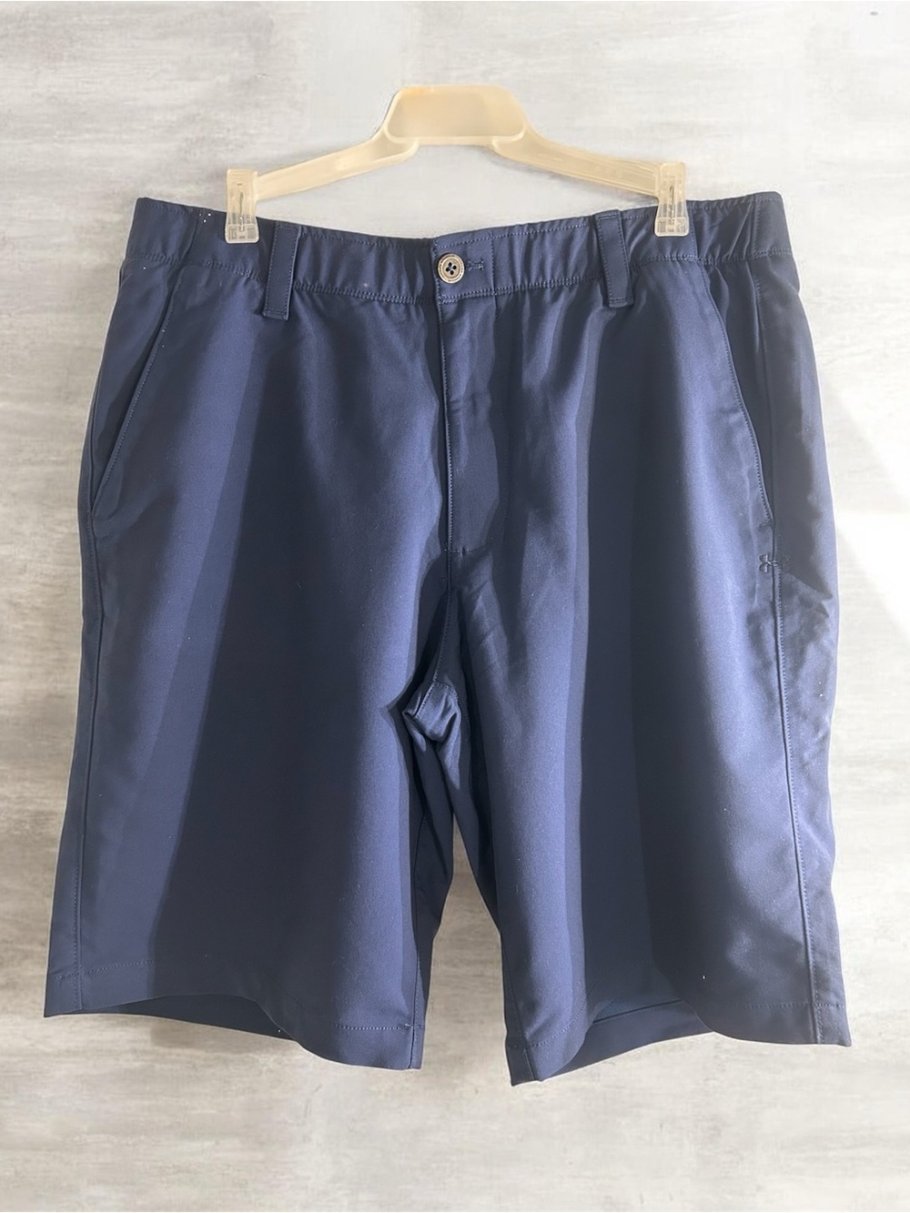 Under Armour Men's Navy Flat-Front Athletic Shorts